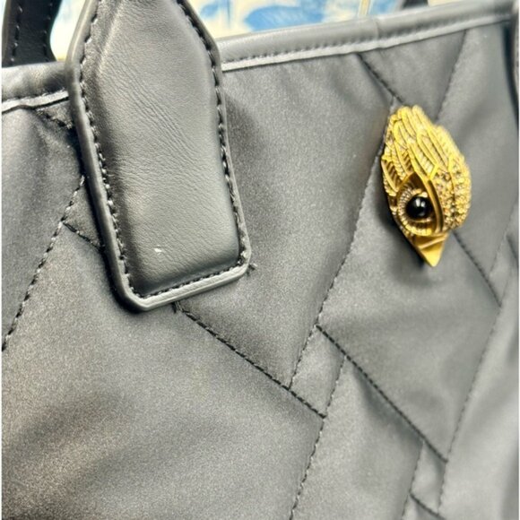 🆕 KURT GEIGER LONDON 🧿 NWOT L Recycled Drench Shopper Tote Bag, Black & Gold - Picture 12 of 16